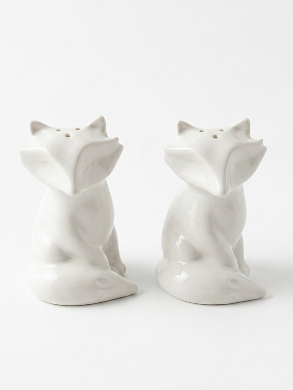 Vintage Target Threshold White Ceramic Fox Salt & Pepper Shakers Modern Minimal